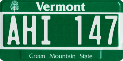 VT license plate AHI147
