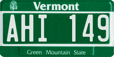 VT license plate AHI149