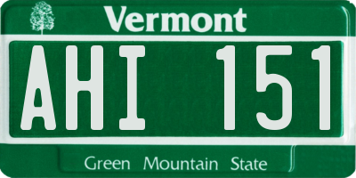 VT license plate AHI151