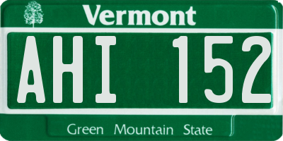 VT license plate AHI152