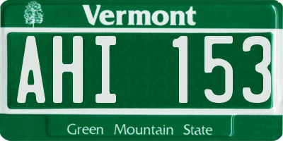 VT license plate AHI153