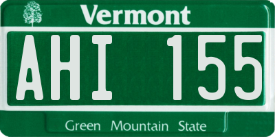 VT license plate AHI155