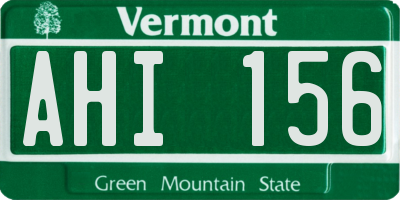 VT license plate AHI156