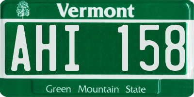 VT license plate AHI158