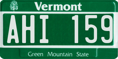 VT license plate AHI159