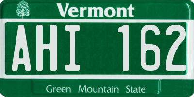 VT license plate AHI162