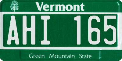 VT license plate AHI165