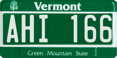 VT license plate AHI166