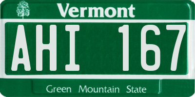 VT license plate AHI167