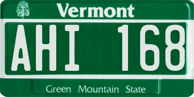 VT license plate AHI168