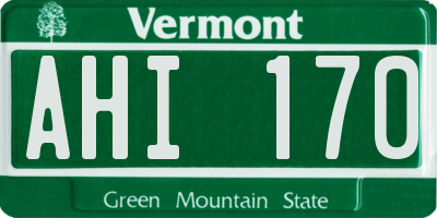 VT license plate AHI170
