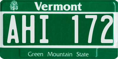 VT license plate AHI172