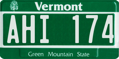 VT license plate AHI174