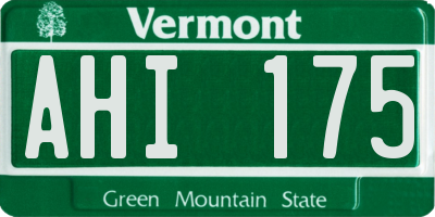 VT license plate AHI175