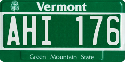 VT license plate AHI176