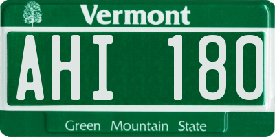 VT license plate AHI180