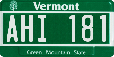 VT license plate AHI181