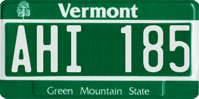 VT license plate AHI185