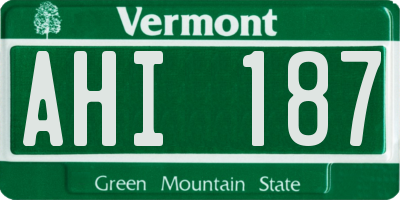 VT license plate AHI187