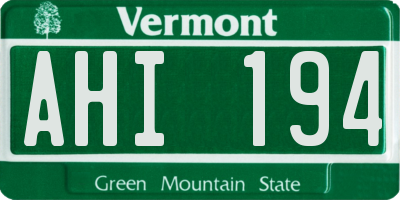 VT license plate AHI194