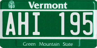 VT license plate AHI195