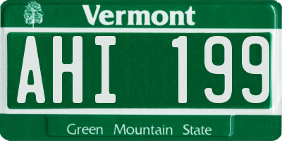 VT license plate AHI199
