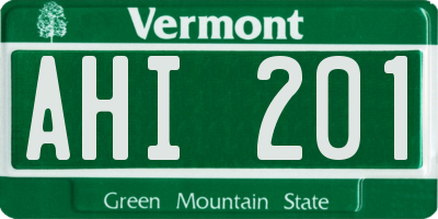 VT license plate AHI201