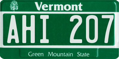 VT license plate AHI207