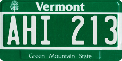 VT license plate AHI213
