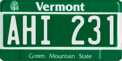 VT license plate AHI231