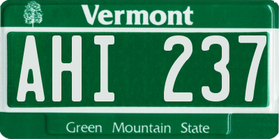 VT license plate AHI237
