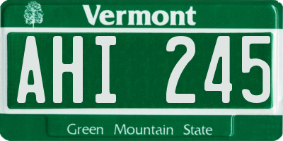 VT license plate AHI245