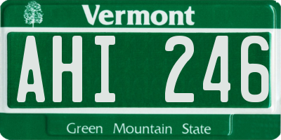 VT license plate AHI246