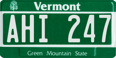 VT license plate AHI247