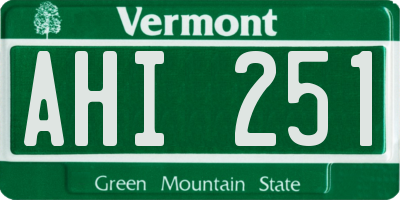 VT license plate AHI251