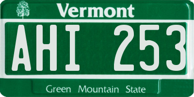 VT license plate AHI253