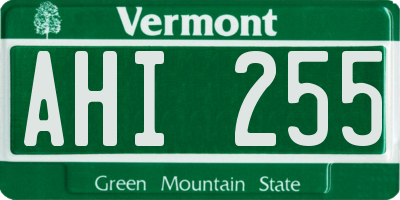 VT license plate AHI255