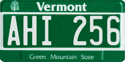 VT license plate AHI256