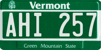 VT license plate AHI257