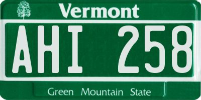 VT license plate AHI258