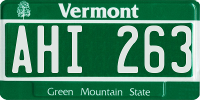 VT license plate AHI263