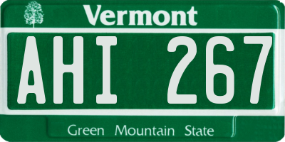 VT license plate AHI267