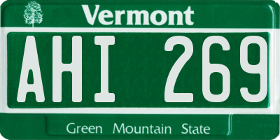 VT license plate AHI269