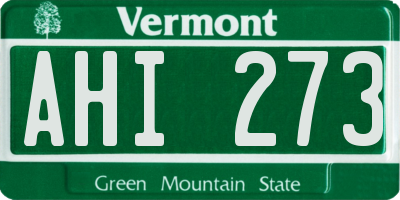 VT license plate AHI273