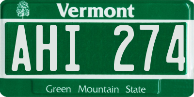 VT license plate AHI274