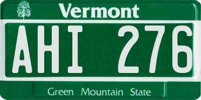 VT license plate AHI276