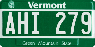 VT license plate AHI279