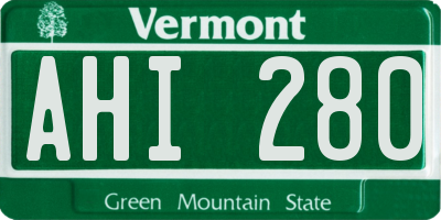 VT license plate AHI280