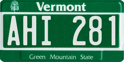 VT license plate AHI281