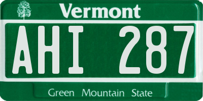 VT license plate AHI287